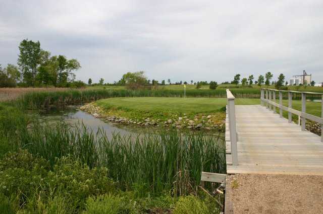 A view of the island green at Island Pine Golf Club