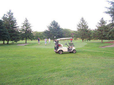 A view of a green at River Oaks Golf Club