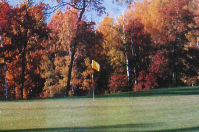 A fall view of a hole at Emily Greens Golf Course