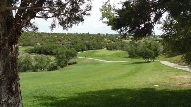 A view of green #8 at The Hideout Golf Club.