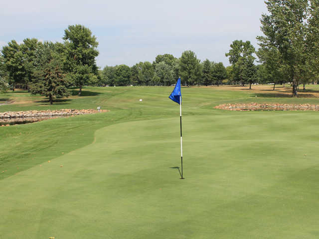 A view of the 9th green at Meadowlark Country Club