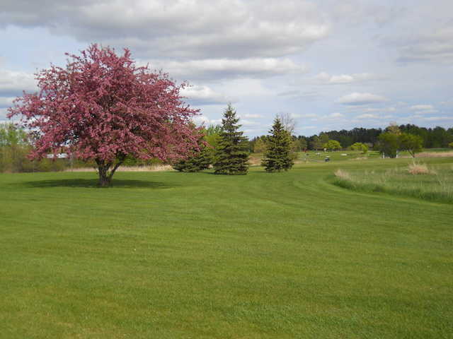 A view from fairway #4 back to green #5 at Pine City Country Club