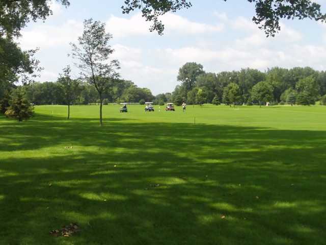 A view of a fairway at Hawk Creek Country Club