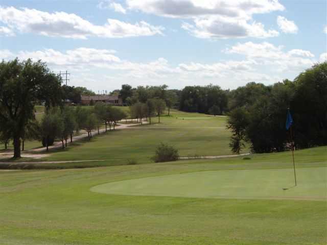 Looking back from a green at John Pitman Golf Club