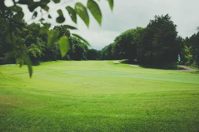 A sunny day view of a green at Cheekwood Golf Club