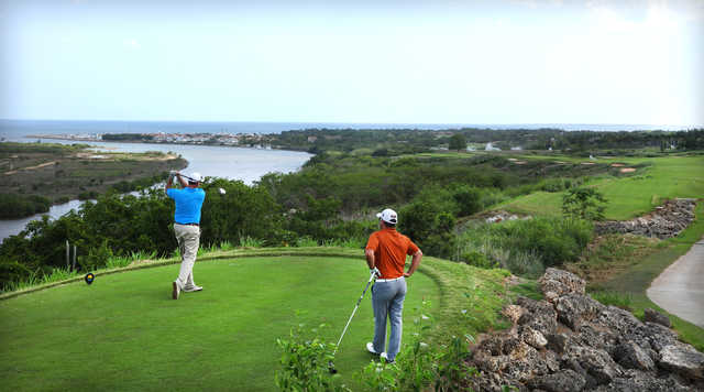A view from a tee at Dye Fore from Casa de Campo