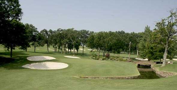 A view of green #12 at Championship from Southern Hills Country Club