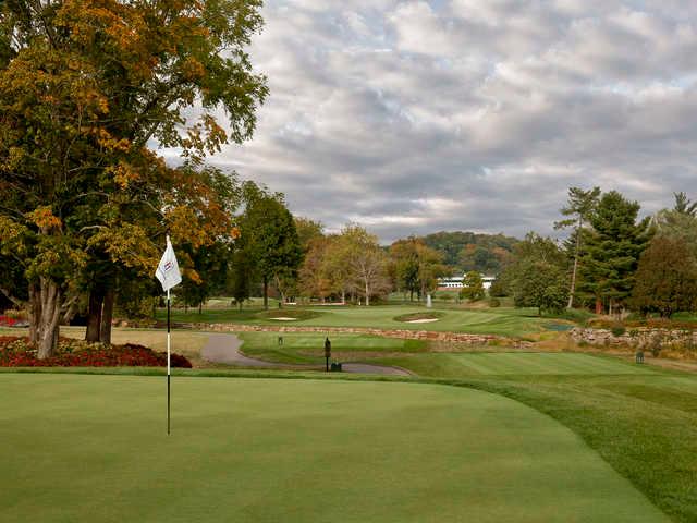 View of the 15th green on the Old White Course at Greenbrier
