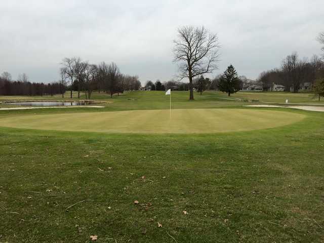 A view of a green at Pebble Brook Golf Club