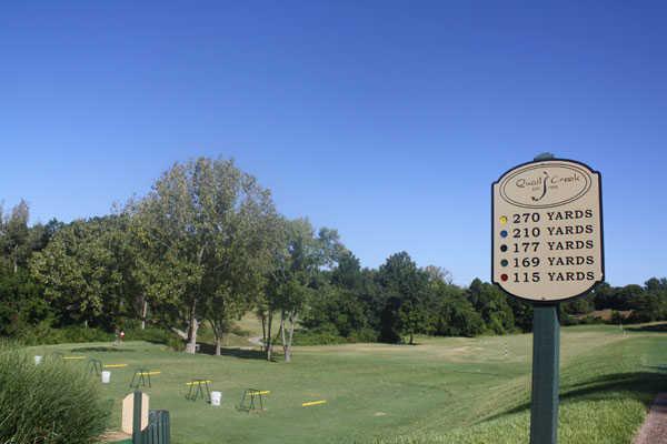 A view of the driving range tees at Quail Creek Golf Course