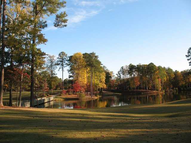 A view of the 18th hole at Cypress Landing Golf Course.