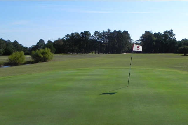 A view of hole #5 at Holly Ridge Golf Course