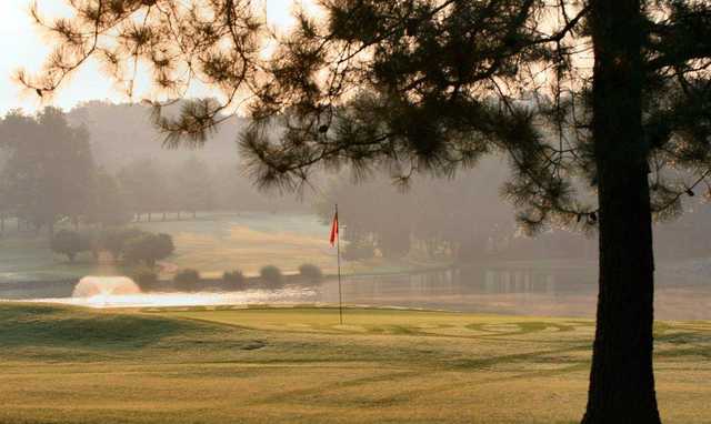 A view of a hole at Glen Oaks Golf Club