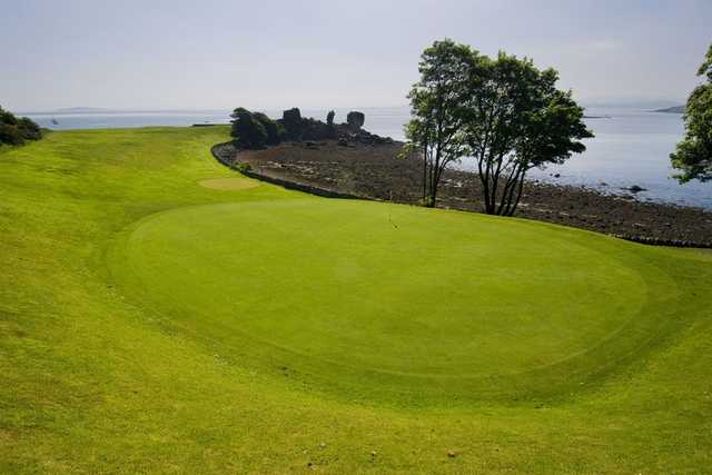 Looking down onto the 2nd green at Aberdour