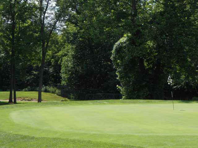 A view of a hole at Raccoon Valley Golf Course