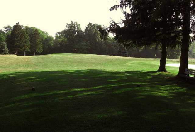 A view from a tee at Pine Meadows Golf Course