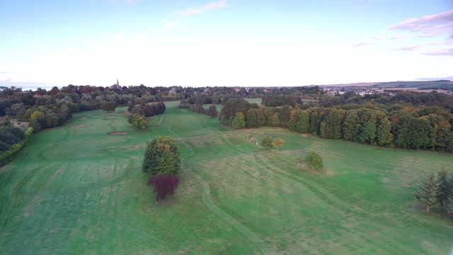 Musselburgh GC: aerial view of the opening and finishing holes