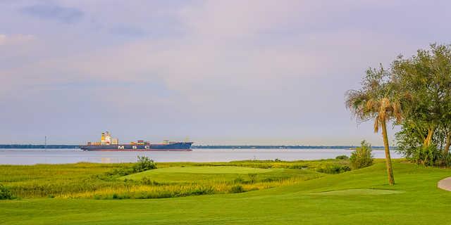 A view of the 17th green at Patriots Point Golf Links