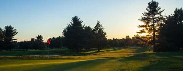 Sunset view of a green at East Hartford Golf Club
