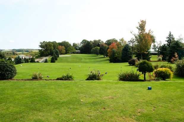 A view from a tee at Hiland Golf Course