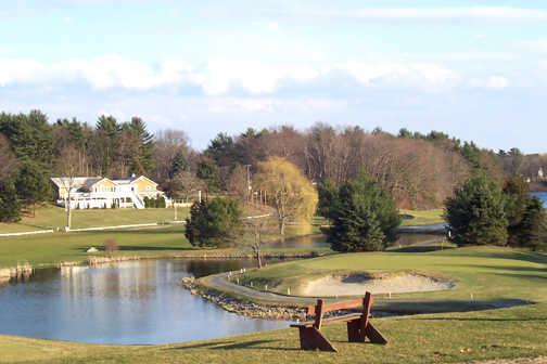 A view of a green with water coming into play from left at Lakeville Country Club