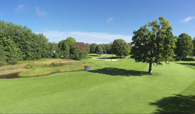 A view of the 8th hole from the Moor course at Boyne Highlands Resort