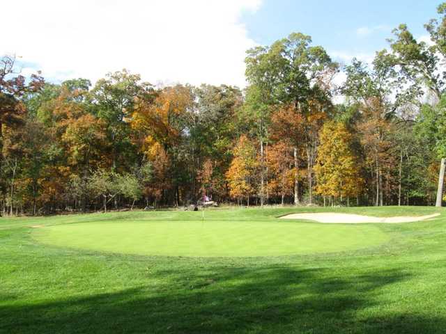 A fall day view of a hole from The Golf Club At Lansdowne
