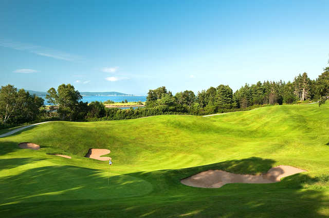 View of the 5th green at The Cape Breton Highlands Golf Course