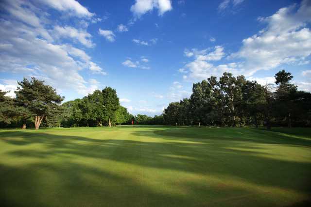 A sunny day view of a green at Fulwell Golf Club