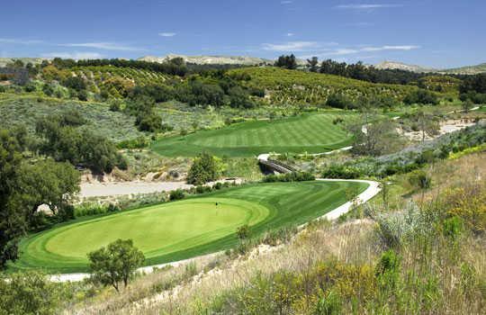 A view of green #3 at Creekside Golf Course from Moorpark Country Club.