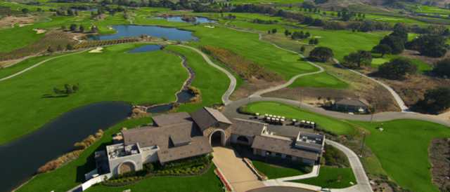 Aerial view of the clubhouse at Eagle Vines Golf Club