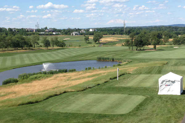 A view of a tee at Neshanic Valley Golf Course