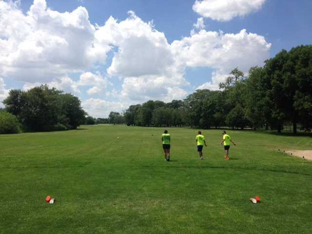 A view from a tee at Marquette Park Golf Course