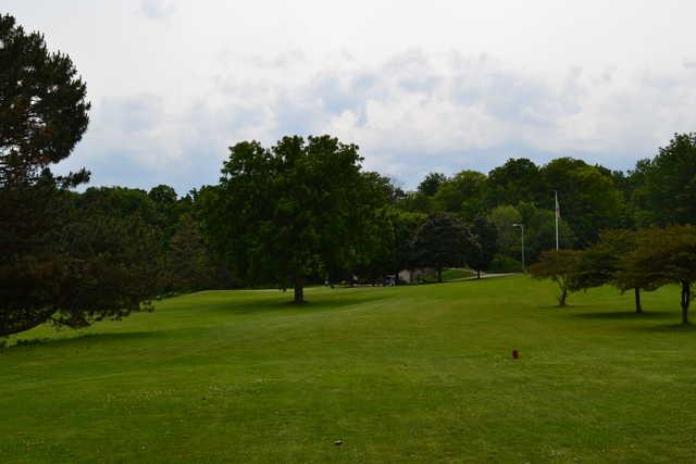 A view from a tee at Washington Park Golf Course