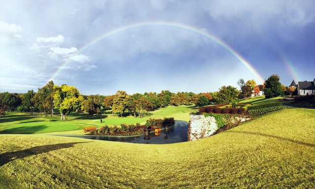 The rainbow over Southern Hills Country Club