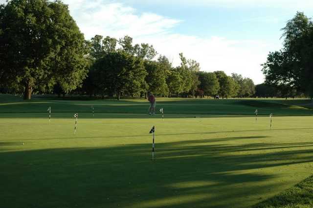 A view of the practice area at Bing Maloney Golf Course