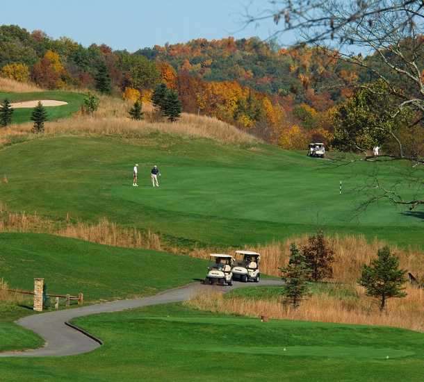 A fall day view from The Arnold Palmer Signature Course At Stonewall Resort