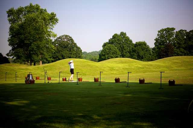 A view of the driving range tees at Fox Chapel Golf Club