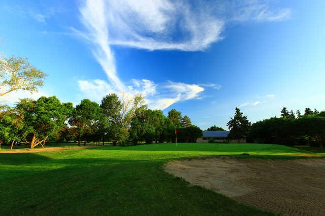 View of the finishing hole at Edmonton Garrison Memorial Golf & Curling Club