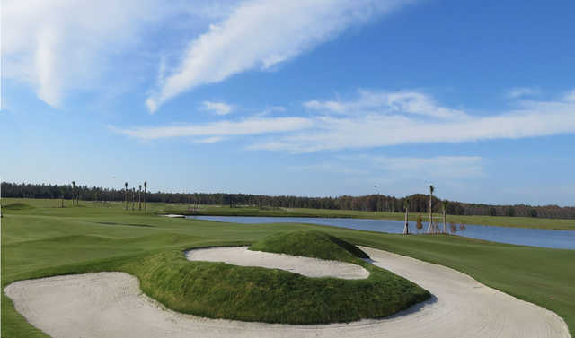 View from the par-4 490-yards 1st hole at Bonita National