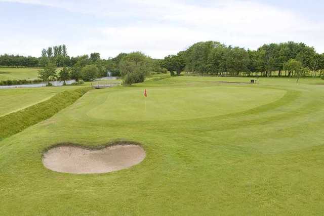A view of hole #1 at Hurlston Hall Golf Club