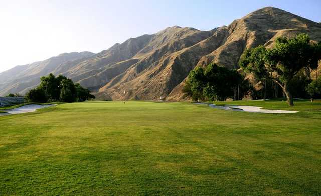 A view of the 6th green at Soboba Springs Golf Course.