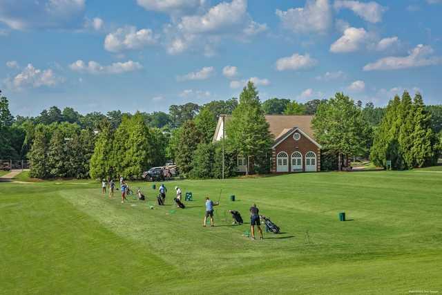 A view of the practice range at Charlie Yates Golf Course