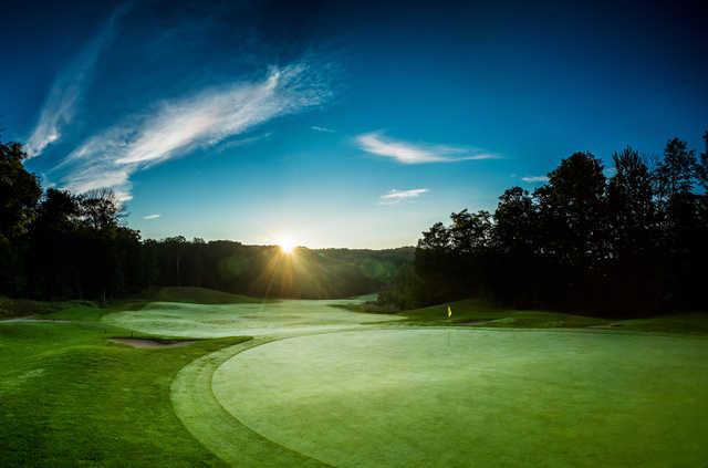 Sunrise over 11th green at The Legend at Shanty Creek