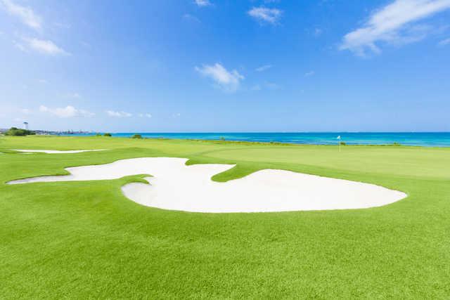 View of a green at Puerto Cancun Golf Club