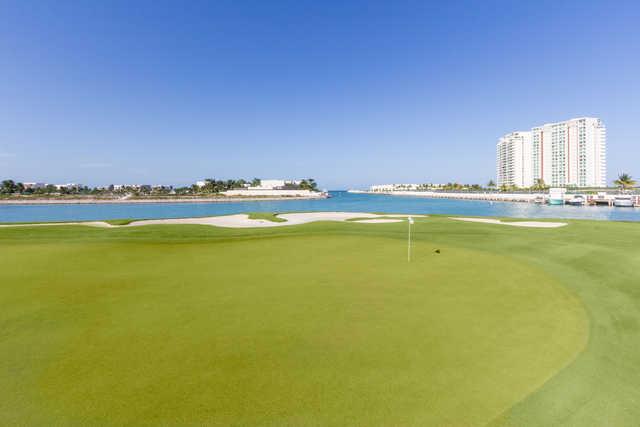 View of a green at Puerto Cancun Golf Club