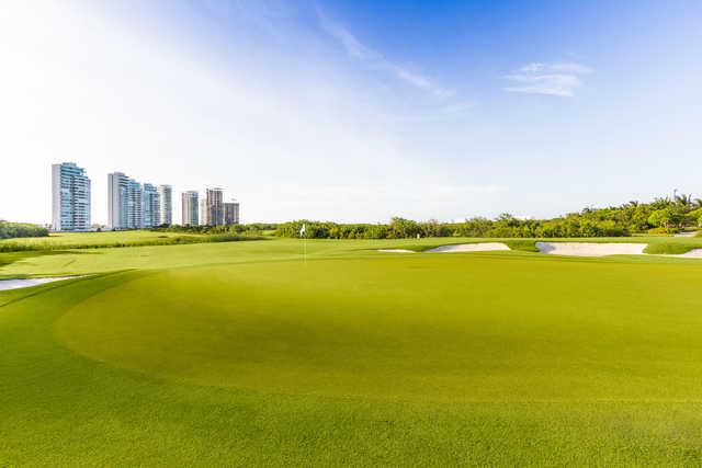 View of a green at Puerto Cancun Golf Club