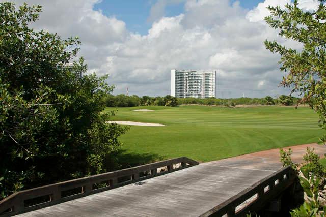 View of a green at Puerto Cancun Golf Club