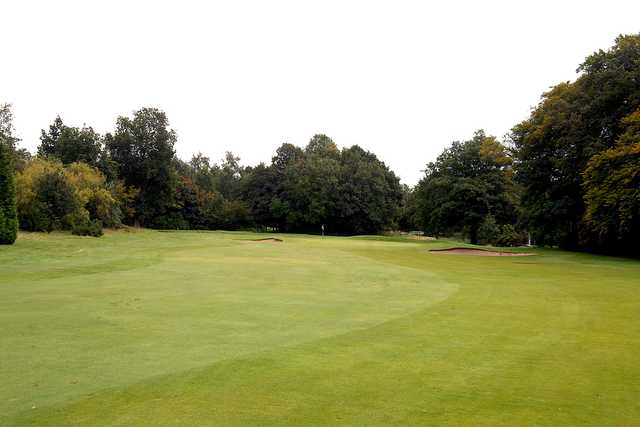 View of the 1st green at Davyhulme Park Golf Club