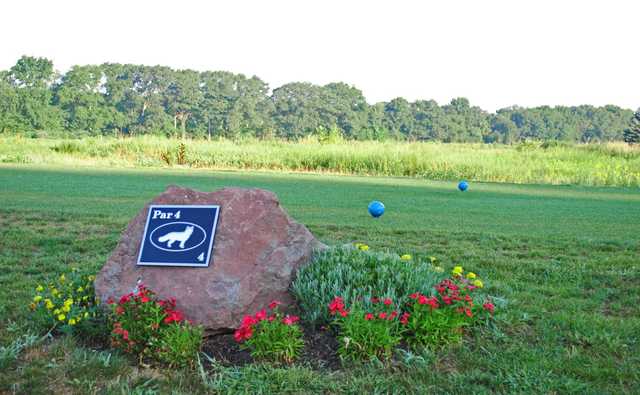 A view of a tee at Blue Fox Run Golf Club